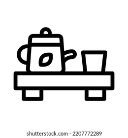 teapot line icon illustration vector graphic