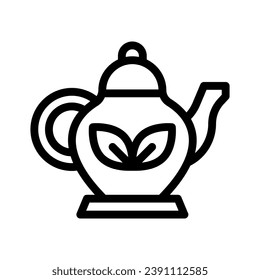 gráfico vectorial de ilustración de icono de línea de tetera. Ilustración de elemento simple gráfico vectorial, adecuado para aplicaciones, sitios web y presentaciones aisladas en fondo blanco