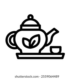 teapot line icon illustration vector graphic. Simple element illustration vector graphic, suitable for app, websites, and presentations isolated on white background