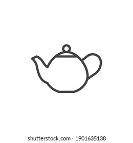 Teapot line icon. linear style sign for mobile concept and web design. Ceramic tea pot outline vector icon. Symbol, logo illustration. Vector graphics