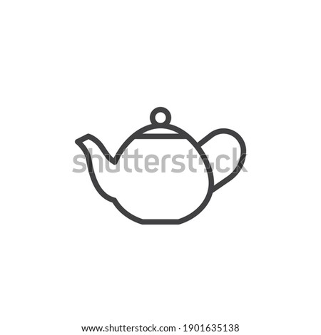 Teapot line icon. linear style sign for mobile concept and web design. Ceramic tea pot outline vector icon. Symbol, logo illustration. Vector graphics