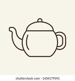 Teapot line icon. Tea, coffee, hot beverage. Cooking concept. Vector illustration can be used for topics like tea break, cafe, kitchen