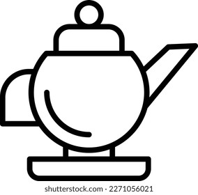 Teapot Line Vector Icon Design