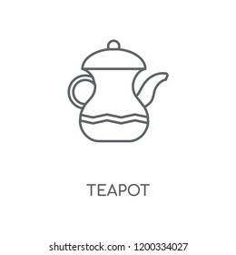 Teapot linear icon. Teapot concept stroke symbol design. Thin graphic elements vector illustration, outline pattern on a white background, eps 10.