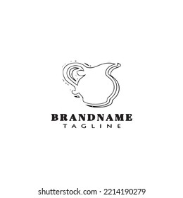 teapot logo cartoon icon design template black modern isolated cute illustration