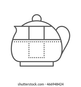 Teapot logo. Flat design. Thin line tea icon. Vector illustration isolated on white background
