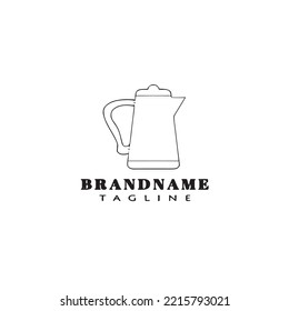 plantilla de diseño de iconos de logotipo de teapota ilustración de vector aislado negro