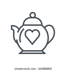 Teapot love icon suitable for info graphics, websites and print media. Vector, flat icon, clip art.