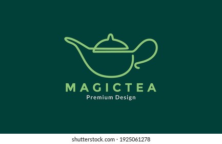 teapot magic lines  logo design vector icon symbol illustration