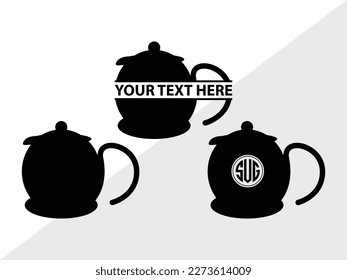 Silueta de la ilustración del vector monograma de Teapot