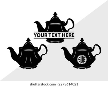 Silueta de la ilustración del vector monograma de Teapot