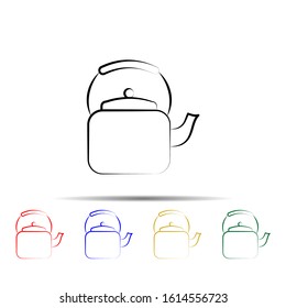 Teapot multi color style icon. Simple thin line, outline vector of tea icons for ui and ux, website or mobile application