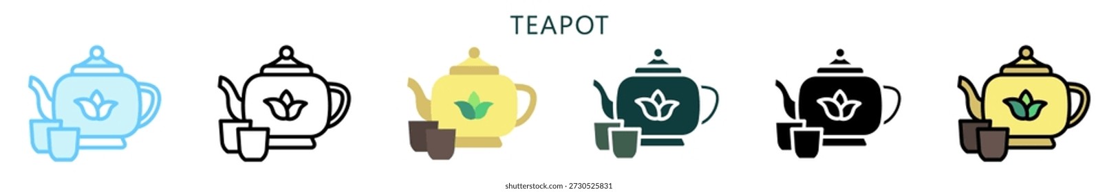 Ícone De Múltiplos Estilos De Bule. Mini Ilustração Relacionada Com Comida, Gastronomia. Use Para O Desenvolvimento Moderno De Conceitos, Ui, Ux Web E Aplicativos.