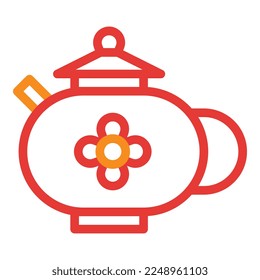 teapot multicolor red illustration vector and logo new year icon perfect. Icon sign from modern collection for web. Nice design perfect.