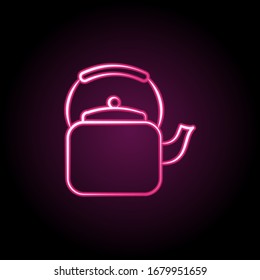 Teapot neon icon. Simple thin line, outline vector of tea icons for ui and ux, website or mobile application