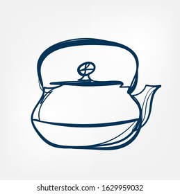 teapot one line vector design element isolated