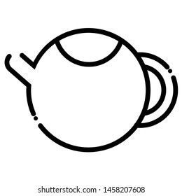 teapot outline icon, editable vector