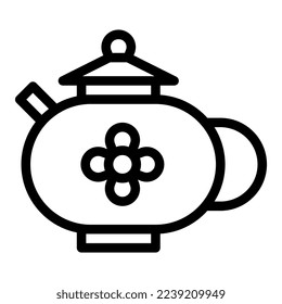 teapot outline illustration vector and logo new year icon perfect. Icon sign from modern collection for mobile concept and web.