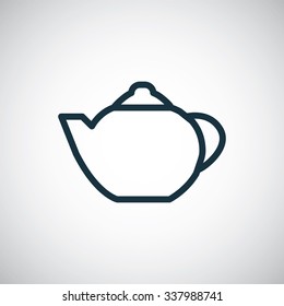 teapot outline, thin, flat, digital icon for web and mobile
