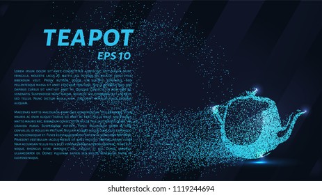 Teapot of particles. The kettle consists of circles and points