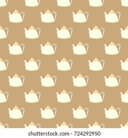 Teapot pattern in soft vintage colours