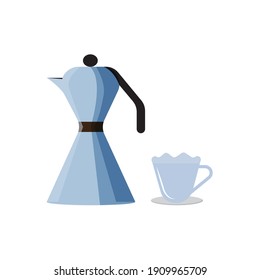 Teapot for pouring hot water. Brew coffee or tea. Easy and versatile tool
