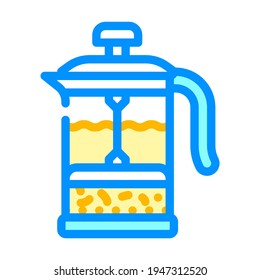 vector de icono de color de la prensa de tetera. señal de prensa de tetera. ilustración de símbolo aislado