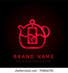 Teapot red chromium metallic logo