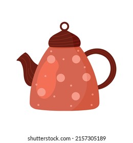 teapot red kitchen utensil icon