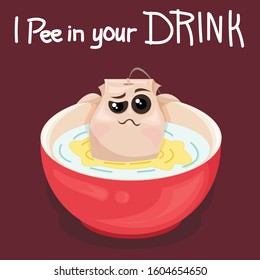 
A teapot sachet in water. A joke about tea.
