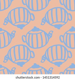 Teapot seamless pattern design. Perfect for restaurants and home. 