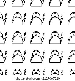 Teapot seamless pattern vector illustration.