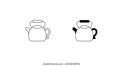 teapot set icon with white background vector stock illustration
