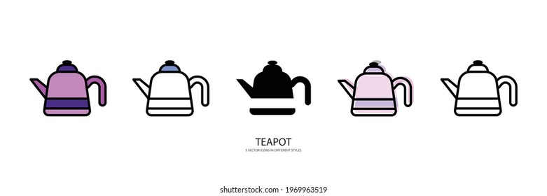 teapot set vector type icon