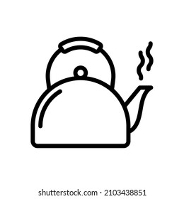 Teapot sign. Outline or linear icon.
