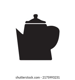 Teapot silhouette black and white