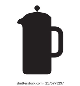 Teapot silhouette black and white