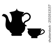 Teapot Silhouette Icon for Tea and Kitchen Designs