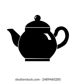 Teapot Silhouette Icon, Vector Simple kettle design template.