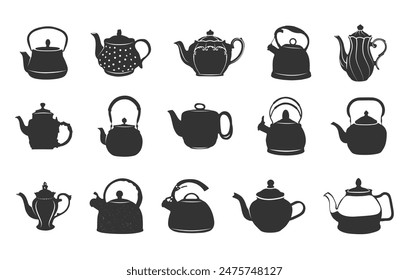 Teapot silhouette, Kettle silhouette, Ceramic teapot silhouette, Fancy teapot silhouette