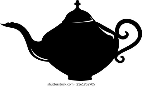 Teapot silhouette. Logo. Transparent. Vector. Illustration.