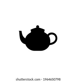 Teapot silhouette. Simple black icon on a white background. Simple logo. Isolated. Vector illustration.