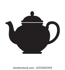 Teapot silhouette vector art white background