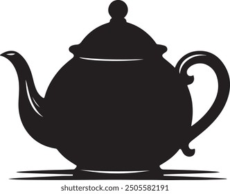 Teapot silhouette vector design with a white background