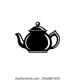 Teapot silhouette vector icon black style isolated on white background