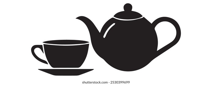 Teapot silhouette vector icon, logo, symbol. Eps 10 