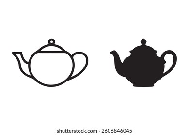 Teapot silhouette vector illustration artwork.