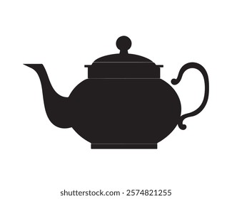 Teapot silhouette vector illustration icon type design