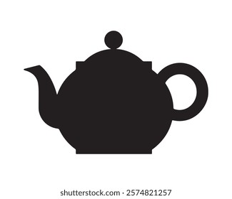 Teapot silhouette vector illustration icon type design