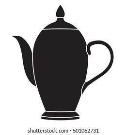 Teapot silhouette. Vector illustration isolated on white background